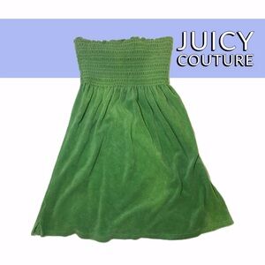 Juicy Couture Early 2000s vintage Terry cloth green tube dress elastic Large